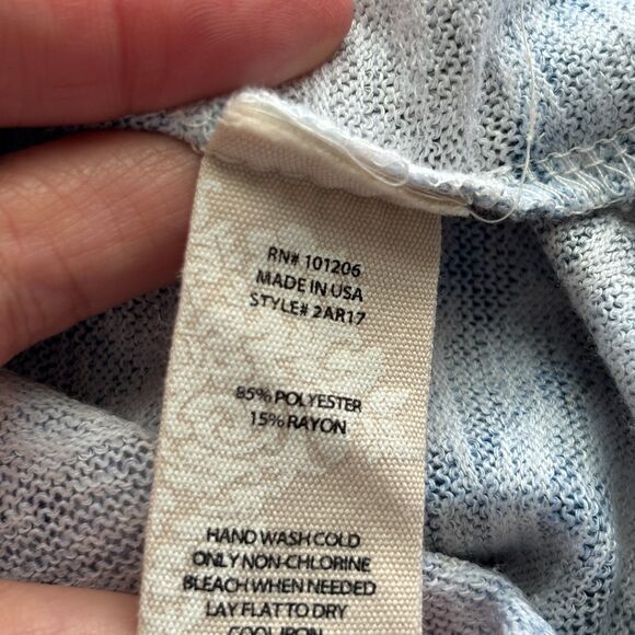 Soft Surroundings Asymmetrical Hem Lightweight Sweater Watercolor Small F151 - Picture 8 of 9